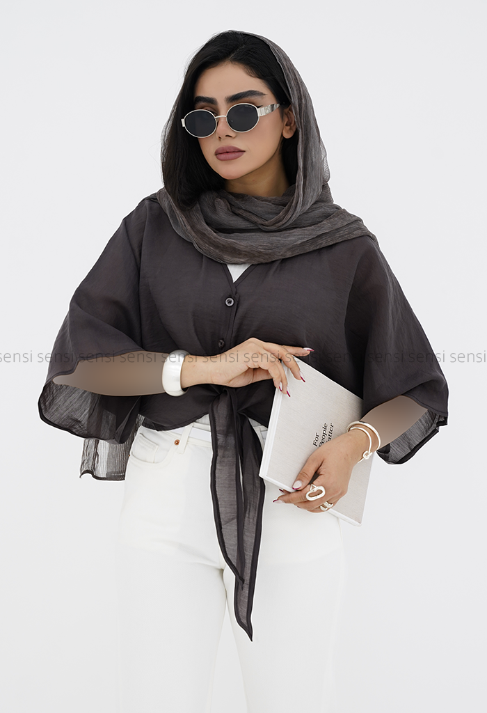 شومیز شیشه ای جلوگره ای کد1006508